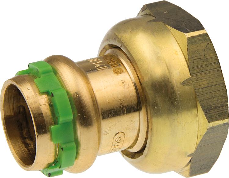 Kupfer Pressfitting V-Kontur Halbe Verschraubung mit Press- tülle, 12 mm x 1/2", Kupfer Pressfitting V-Kontur Halbe Verschraubung mit Press- tülle, 12 mm x 1/2",