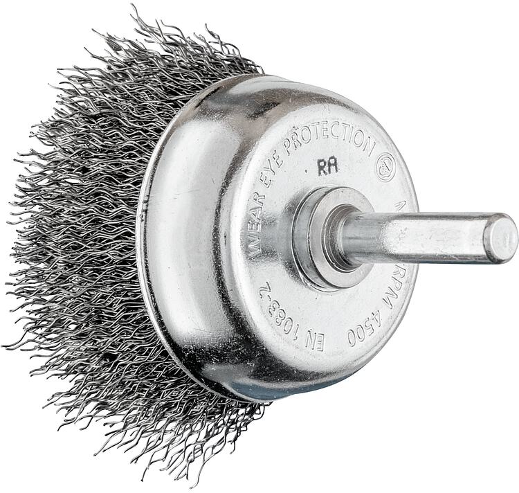 Topfbürste Pferd TBU ungezopft, Ø 50 mm, Schaft-Ø 6 mm, Stahldraht Ø 0,30 mm, Topfbürste Pferd TBU ungezopft, Ø 50 mm, Schaft-Ø 6 mm, Stahldraht Ø 0,30 mm,