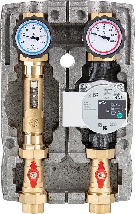 Heizkreisset Easyflow DN25 (1"), ungemischt mit Durchflussmesser, Wilo Para 25/6 SC Heizkreisset Easyflow DN25 (1"), ungemischt mit Durchflussmesser, Wilo Para 25/6 SC