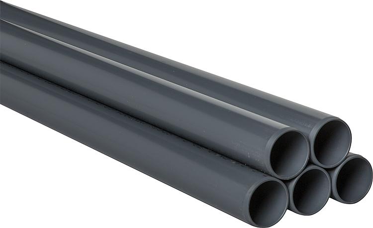 PVC-U Rohr 63 x 3,0 mm 5 m glatt DIN 8061/62 RAL 7011 / VPE 50 m