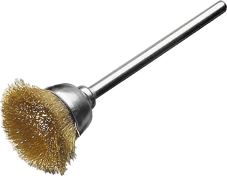 Topfbürste Ø 15 mm mit 3,0 mm Schaft, Messing 0,1 mm Topfbürste Ø 15 mm mit 3,0 mm Schaft, Messing 0,1 mm