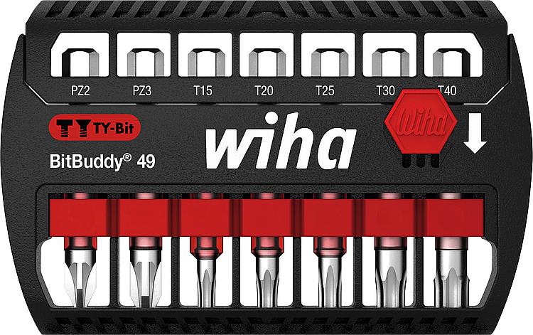 Bit Set BitBuddy® Wiha® TY-Bit 49 mm Pozidriv, Torx® 7-teilig 1/4" Bit Set BitBuddy® Wiha® TY-Bit 49 mm Pozidriv, Torx® 7-teilig 1/4"