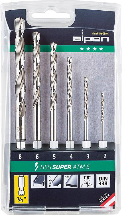 ALPEN HSS Spiralbohrersatz in Kunststoffkassette HSS Super ATM 6-tlg.