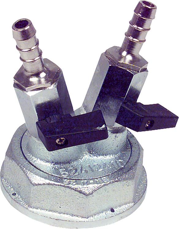 Einstutzen-Prüfkappe DN 25 Anschluss-Gewinde R 2", 2 Hähne