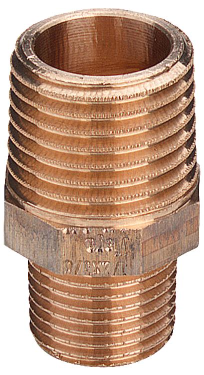 Rotguß-Gewindefitting Doppelnippel reduziert Typ 3245 1/2" X 3/8" Rotguß-Gewindefitting Doppelnippel reduziert Typ 3245 1/2" X 3/8"