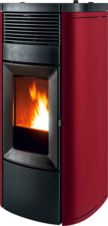 Pelletofen MCZ Musa Hydromatic 18 R, Grundgerät mit Verkleidung Bordeaux Metall, 17,7 KW