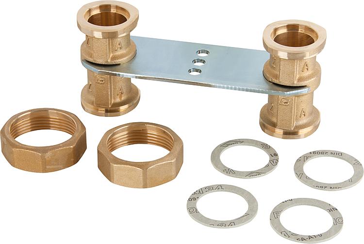Kupplung f.Überkopfmont.,zu Modulverteiler DN25,4x F1" m.2x Ü-Mutter G11/2" Kupplung f.Überkopfmont.,zu Modulverteiler DN25,4x F1" m.2x Ü-Mutter G11/2"
