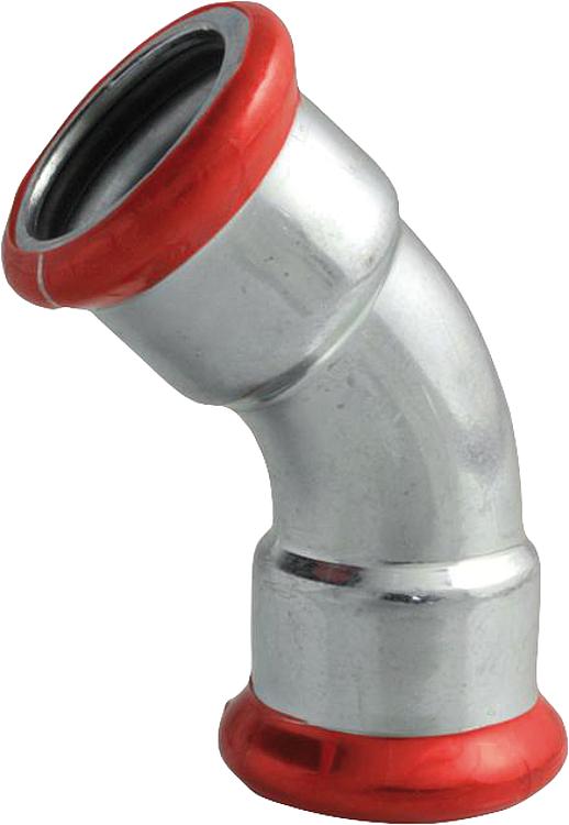 C-Stahl Pressfitting M-Kontur Bogen 45 , i/i, DN 108 C-Stahl Pressfitting M-Kontur Bogen 45 , i/i, DN 108