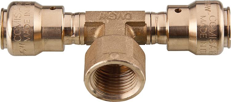 Steckftitting T-Stück mit IG 16x2 - 1/2" - 16x2mm Steckftitting T-Stück mit IG 16x2 - 1/2" - 16x2mm