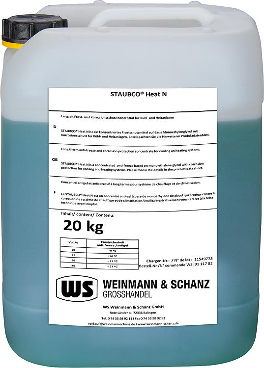 Kühlsolekonzentrat Staubco Heat N, 20Kg für Wärmepumpen, Kälte- und Klimaanlagen, Warmwasser Heizsysteme Kühlsolekonzentrat Staubco Heat N, 20Kg für Wärmepumpen, Kälte- und Klimaanlagen, Warmwasser Heizsysteme