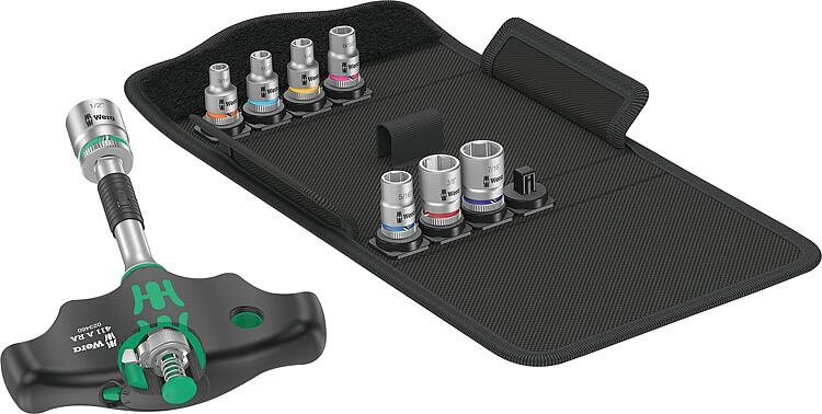 Quergriff-Adapterschraubendreher-Set WERA Kraftform Kompakt 400 RA Set Imperial 2 für 1/4" Steckschlüsseleinsätze, 10-teilig