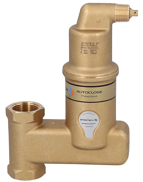 Mikroblasen-Luftabscheider Spirovent Solar, AutoClose DN25(1") IG, vertikal