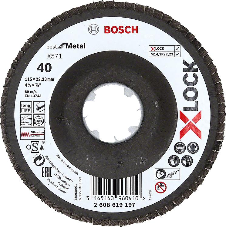 Lamellenschleifteller BOSCH® gerade mit X - Lock Aufnahme Ø 125 mm K120
