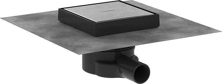 Hansgrohe RainDrain Point Komplettset Punktablauf Edelstahl gebürstet / befliesbar, 150x150