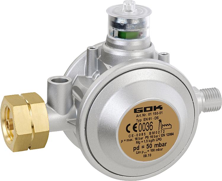 Niederdruckregler mit Überdrucks. Kombi x 1/4``LH, PN 16