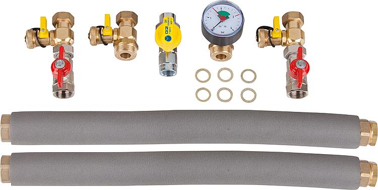 Hydraulik-Anschlussset KRB, Ausführung gerade, für Unterstellspeicher Hydraulik-Anschlussset KRB, Ausführung gerade, für Unterstellspeicher