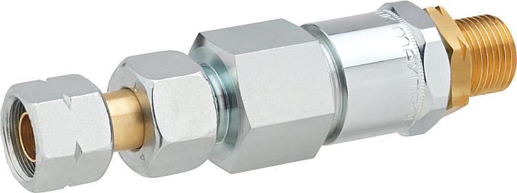 Gasströmungswächter GS, G1/2"LH-ÜMxG1/2"LH-KN,DN20, Q2kg/h/1,6m³/h,senkrecht