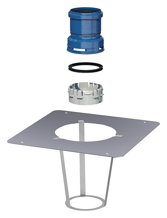 CondensBlue Kaminschachtabdeckung, Edelstahl, flex DN110 + Adapter flex/starr CondensBlue Kaminschachtabdeckung, Edelstahl, flex DN110 + Adapter flex/starr