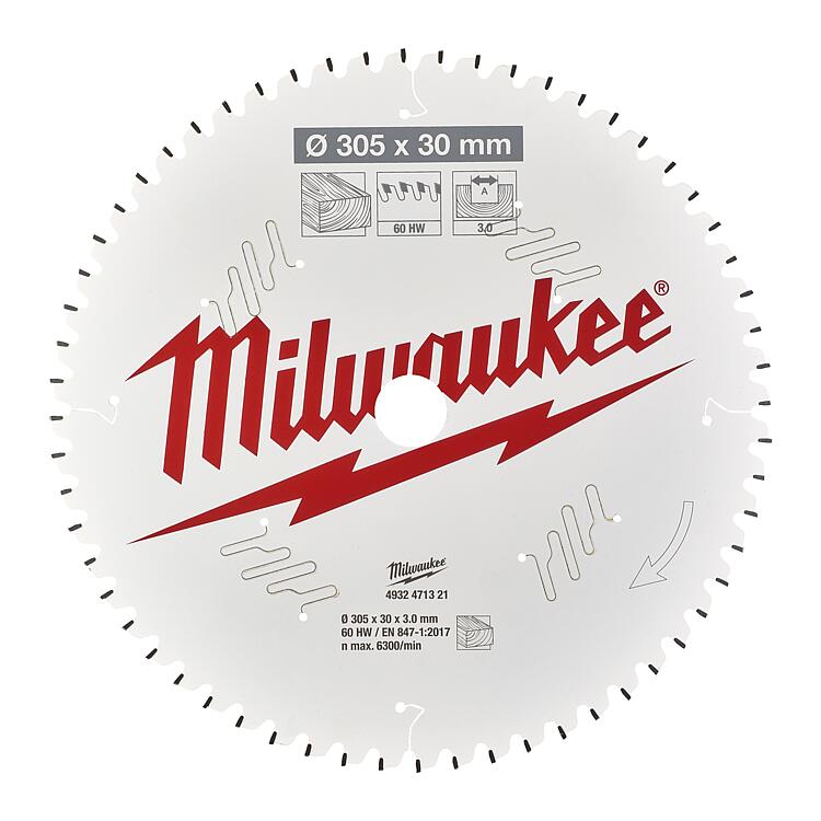 Kreissägeblatt Milwaukee Ø 305x30 mm, 60 Z Wechselzahn, für Holz