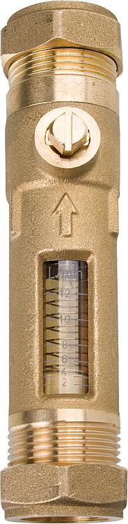 Durchflussmesser Klemmverschraubung 22mm Durchflussmenge 2-12 l/min Durchflussmesser Klemmverschraubung 22mm Durchflussmenge 2-12 l/min