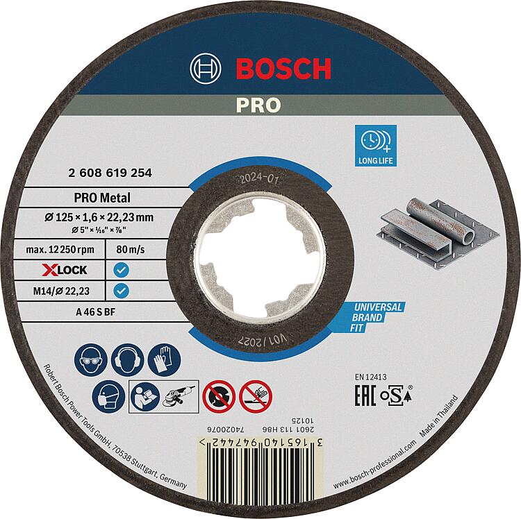 Trennscheibe BOSCH® gerade für Metall und mit X - Lock Aufnahme Ø 125 x 1,6 mm Trennscheibe BOSCH® gerade für Metall und mit X - Lock Aufnahme Ø 125 x 1,6 mm