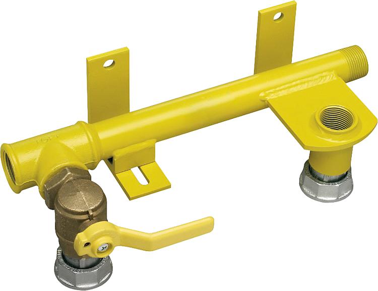 Rohr-Anschluss-Einheit RAE m. Wand- halt.+Kugelhahn+Verschr.vormont., Durchg.DN25xAbg.DN25