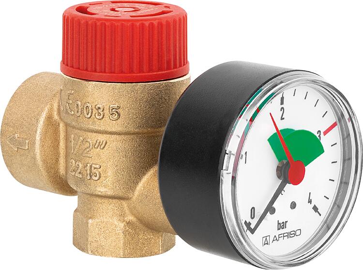 Afriso Membran-Sicherheitsventil für Heizung mit Manometer, DN15(1/2") IG 3,0 bar Afriso Membran-Sicherheitsventil für Heizung mit Manometer, DN15(1/2") IG 3,0 bar