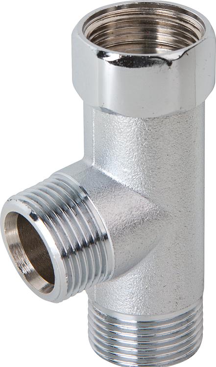 T-Stück mit Überwurfmutter IG 3/4"x 2 AG 3/4" Messing verchromt T-Stück mit Überwurfmutter IG 3/4"x 2 AG 3/4" Messing verchromt