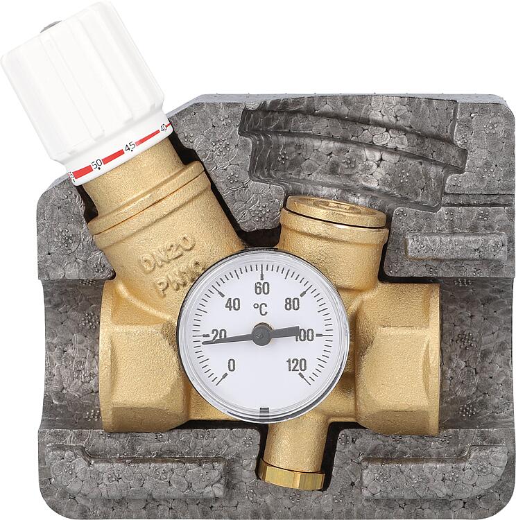 Thermostatisches Zirkulations-Regulierventil RTV A, DN15 (1/2"), mit Dämmschale Thermostatisches Zirkulations-Regulierventil RTV A, DN15 (1/2"), mit Dämmschale