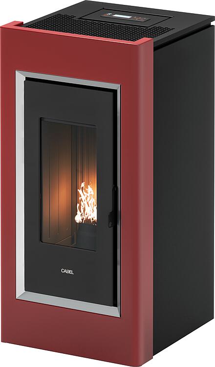 Pelletofen Cadel Prince Plus 11, T1 Wifi Grundgerät mit Verkleidung Metall Rot 11 KW, Warmluftverteilung