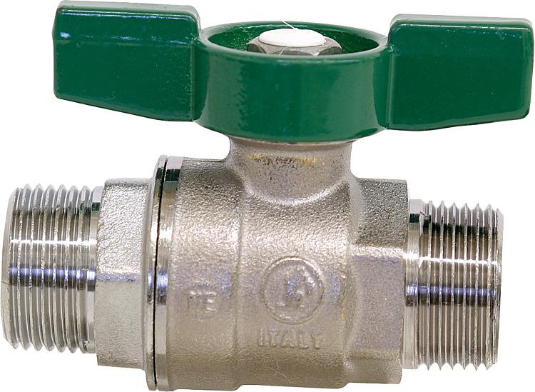 Trinkwasser-Kugelhahn R253D AG/AG 3/8" PN16 Messing verchromt/ Flügelgriff Trinkwasser-Kugelhahn R253D AG/AG 3/8" PN16 Messing verchromt/ Flügelgriff