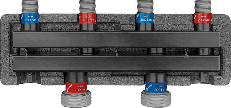 Kesselverteiler Evenes VT 2/2 AG DN 20(3/4"), 2m³/h, 50kW, inkl. Halterung und Isolierung Kesselverteiler Evenes VT 2/2 AG DN 20(3/4"), 2m³/h, 50kW, inkl. Halterung und Isolierung