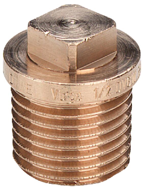 Rotguß-Gewindefitting Stopfen mit Rand Typ 3290 1 1/2" AG Rotguß-Gewindefitting Stopfen mit Rand Typ 3290 1 1/2" AG