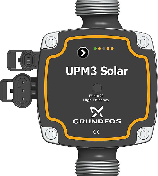 Umwälzpumpe Grundfos UPM3 15-75, Länge 130mm Solar DN25 (1") AG, 9 Uhr, PWM Umwälzpumpe Grundfos UPM3 15-75, Länge 130mm Solar DN25 (1") AG, 9 Uhr, PWM