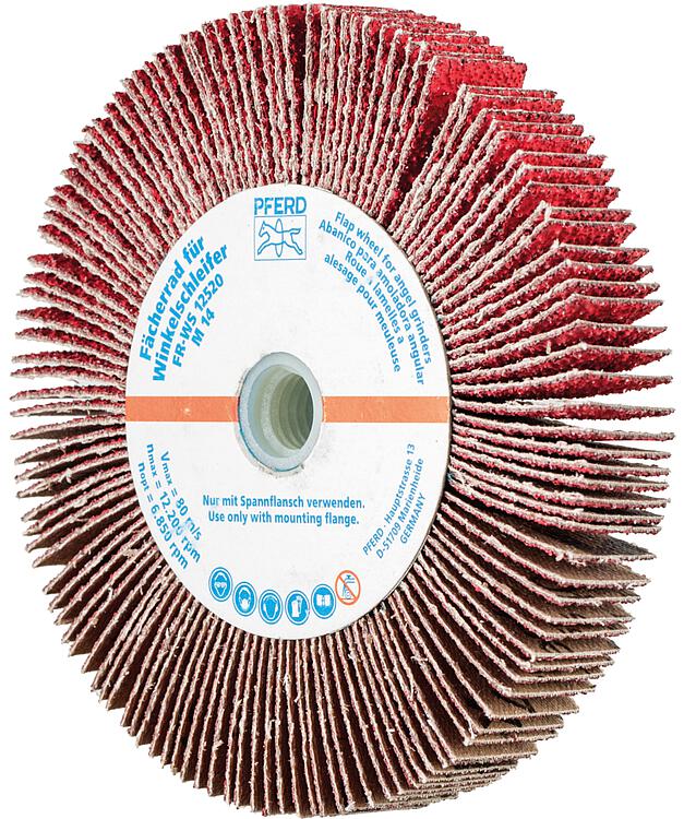 Fächerräder Pferd FR WS,  Ø 125 x 20, M14, Körnung A  40