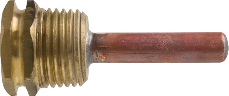 Tauchhülse 1/2" Messing, DN15x16mm, Rohrlänge 100mm Kupfer Tauchhülse 1/2" Messing, DN15x16mm, Rohrlänge 100mm Kupfer