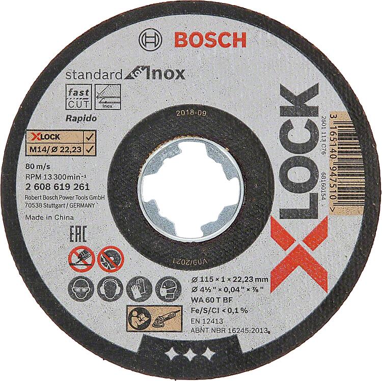 Trennscheibe BOSCH® für Edelstahl mit X - Lock Aufnahme Ø 115 x 1,0 mm Trennscheibe BOSCH® für Edelstahl mit X - Lock Aufnahme Ø 115 x 1,0 mm