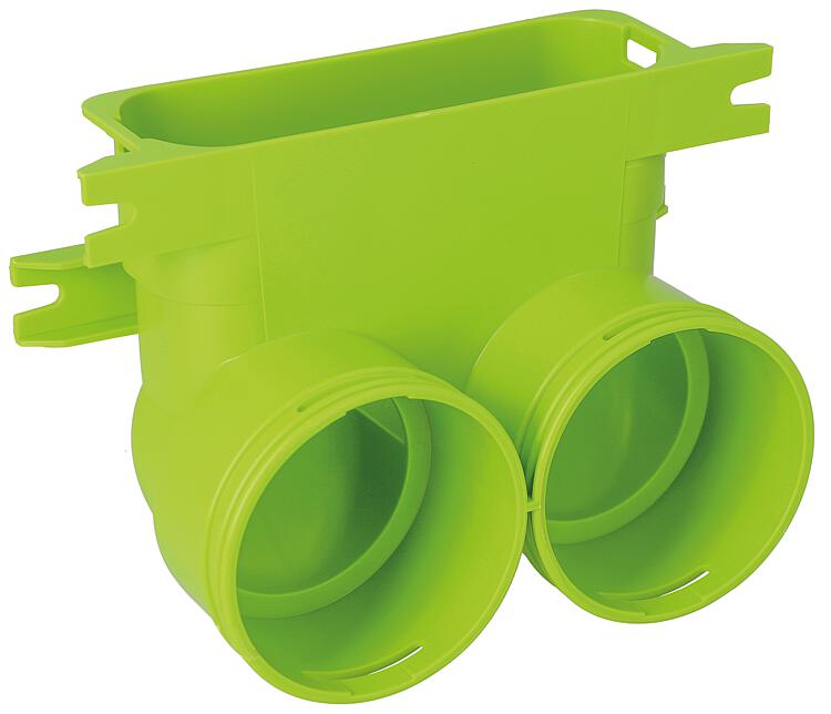 Übergangsstück Wolf, Rund 2x DN75 auf Flachkanal 50x140, 2577594 Übergangsstück Wolf, Rund 2x DN75 auf Flachkanal 50x140, 2577594