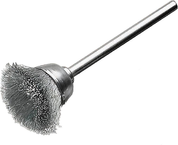 Topfbürste Ø 15 mm mit 3,0 mm Schaft, Stahldraht 0,1 mm Topfbürste Ø 15 mm mit 3,0 mm Schaft, Stahldraht 0,1 mm