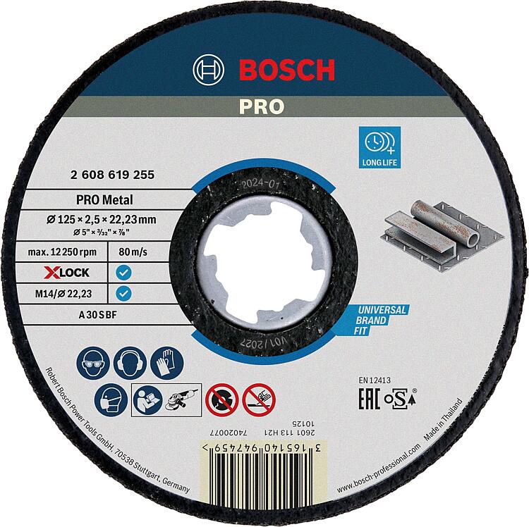 Trennscheibe BOSCH® gerade für Metall und mit X - Lock Aufnahme Ø 125 x 2,5 mm Trennscheibe BOSCH® gerade für Metall und mit X - Lock Aufnahme Ø 125 x 2,5 mm