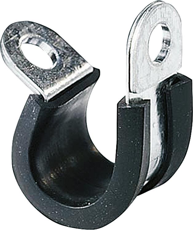 Rohrschellen mit Gummieinlage Bandbreite 15 mm / W1,   10 mm