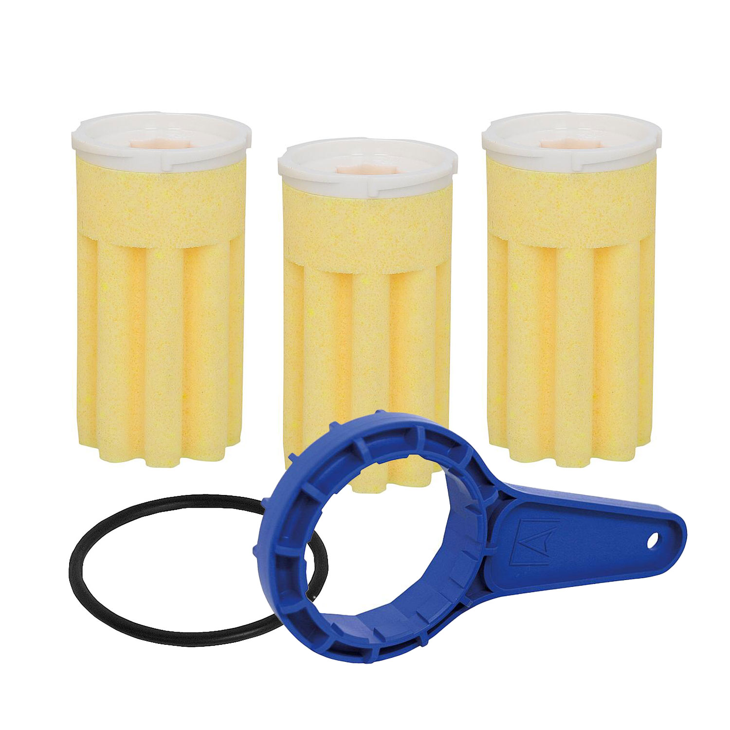 Ölfilterset (3 Stk) 50µm Siku gelb inkl. O-Ring und Kunststoffschlüssel