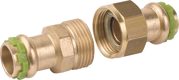 Rotguß Pressfitting V-Kontur Rohrverschraubung flach dichtend P 4330, 12 mm Rotguß Pressfitting V-Kontur Rohrverschraubung flach dichtend P 4330, 12 mm