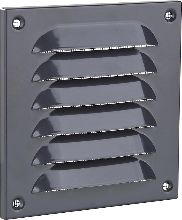 Wetterschutzgitter 140x140mm Aluminium,RAL 7024, graphitgrau Wetterschutzgitter 140x140mm Aluminium,RAL 7024, graphitgrau