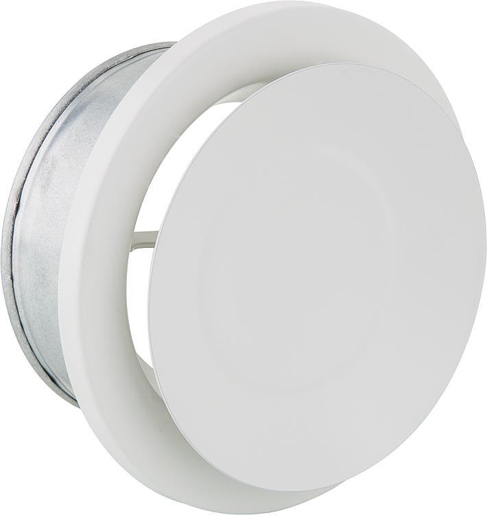 Tellerventil NW 100 für Zu- und Abluft Metall, weiß