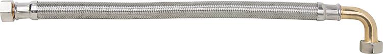 Panzerschläuche KTW-A mit Edelstahlumflechtung L=500mm 1/2" IGÜ-Bogen x IGÜ Panzerschläuche KTW-A mit Edelstahlumflechtung L=500mm 1/2" IGÜ-Bogen x IGÜ