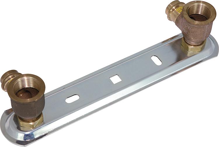 Anschlussplatte AP mit Pressan- schluss Profipress-G 22x1, Verdreh- sicherung für Zweistutzengaszähler Anschlussplatte AP mit Pressan- schluss Profipress-G 22x1, Verdreh- sicherung für Zweistutzengaszähler