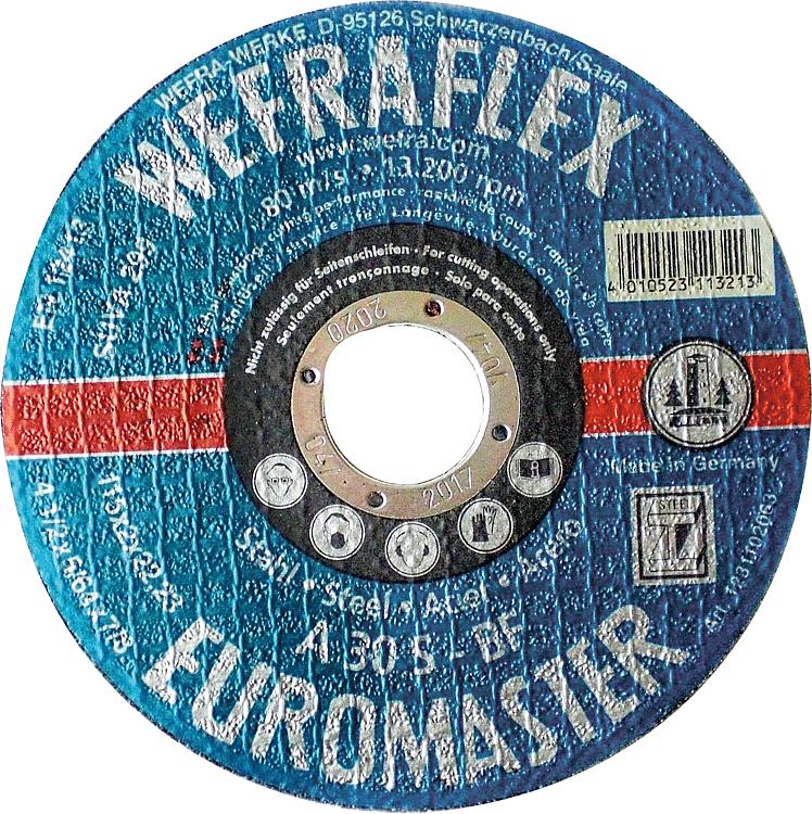 Trennscheibe Euromaster blau gerade für Stahl 115 x 2 x 22 mm Trennscheibe Euromaster blau gerade für Stahl 115 x 2 x 22 mm