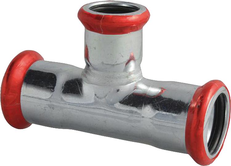 C-Stahl Pressfitting M-Kontur Red. T-Stück, DN 108 x DN 22 x DN 108 C-Stahl Pressfitting M-Kontur Red. T-Stück, DN 108 x DN 22 x DN 108