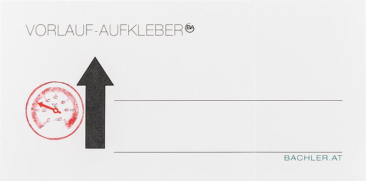 Hinweisplakette Vorlauf, 100 x 50 mm, 25 Stück Hinweisplakette Vorlauf, 100 x 50 mm, 25 Stück